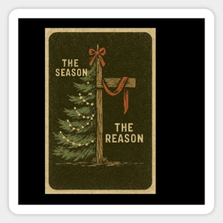 The Season The Reason Vintage Christmas Christian Faith Jesus Christ Sticker